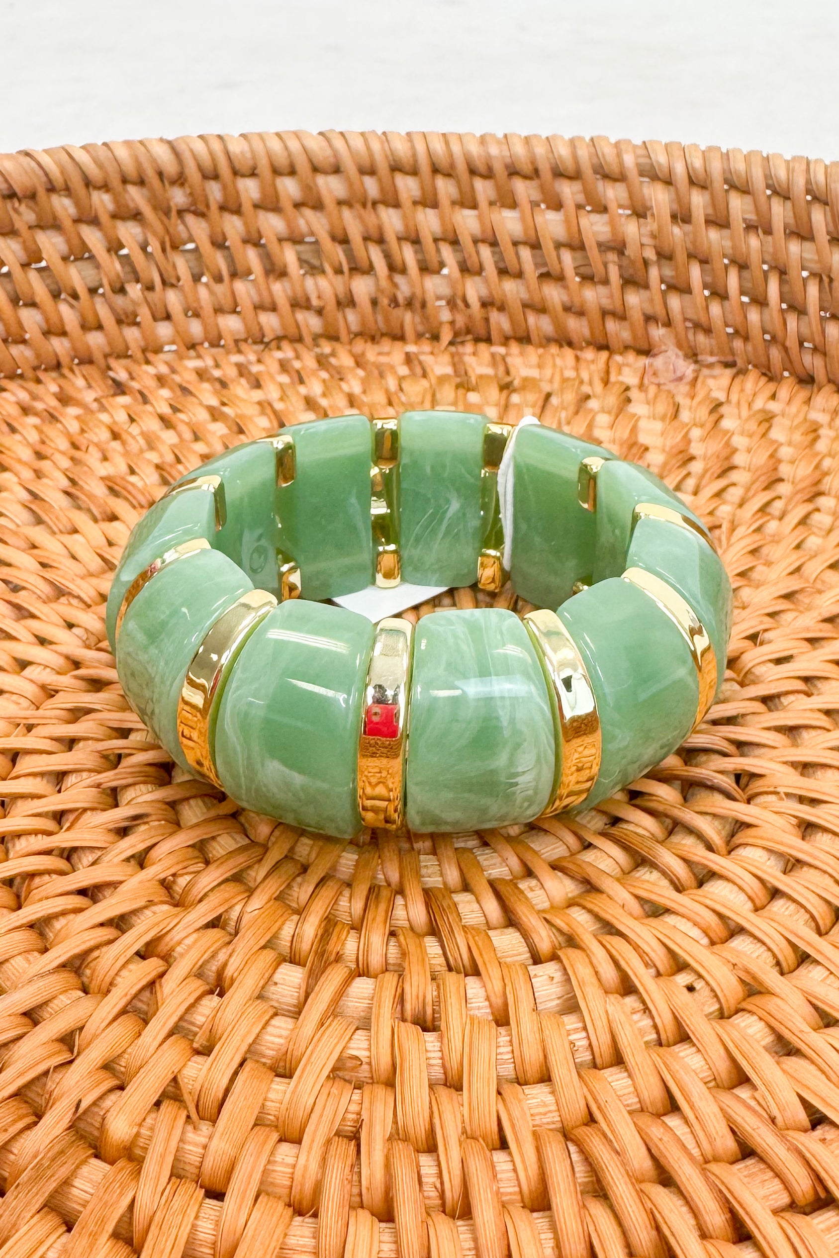 Marble Effect Stretch Resin Bracelet