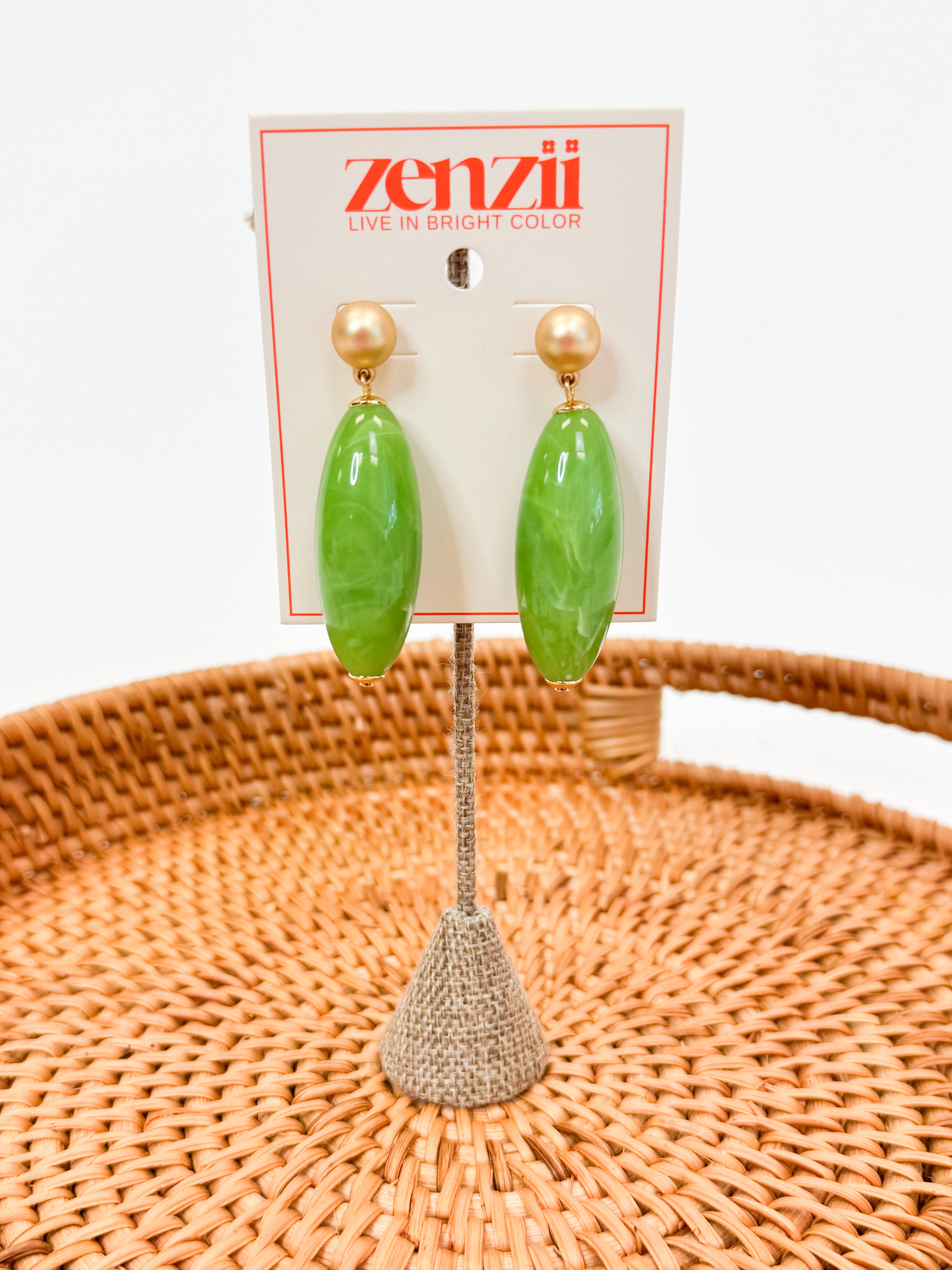 Reese Glossy Resin Bead Drop Earrings