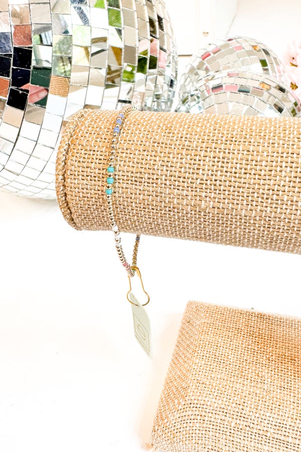 Hope Joy Pattern 2mm Bead Bracelet - Hot Mess by e newton