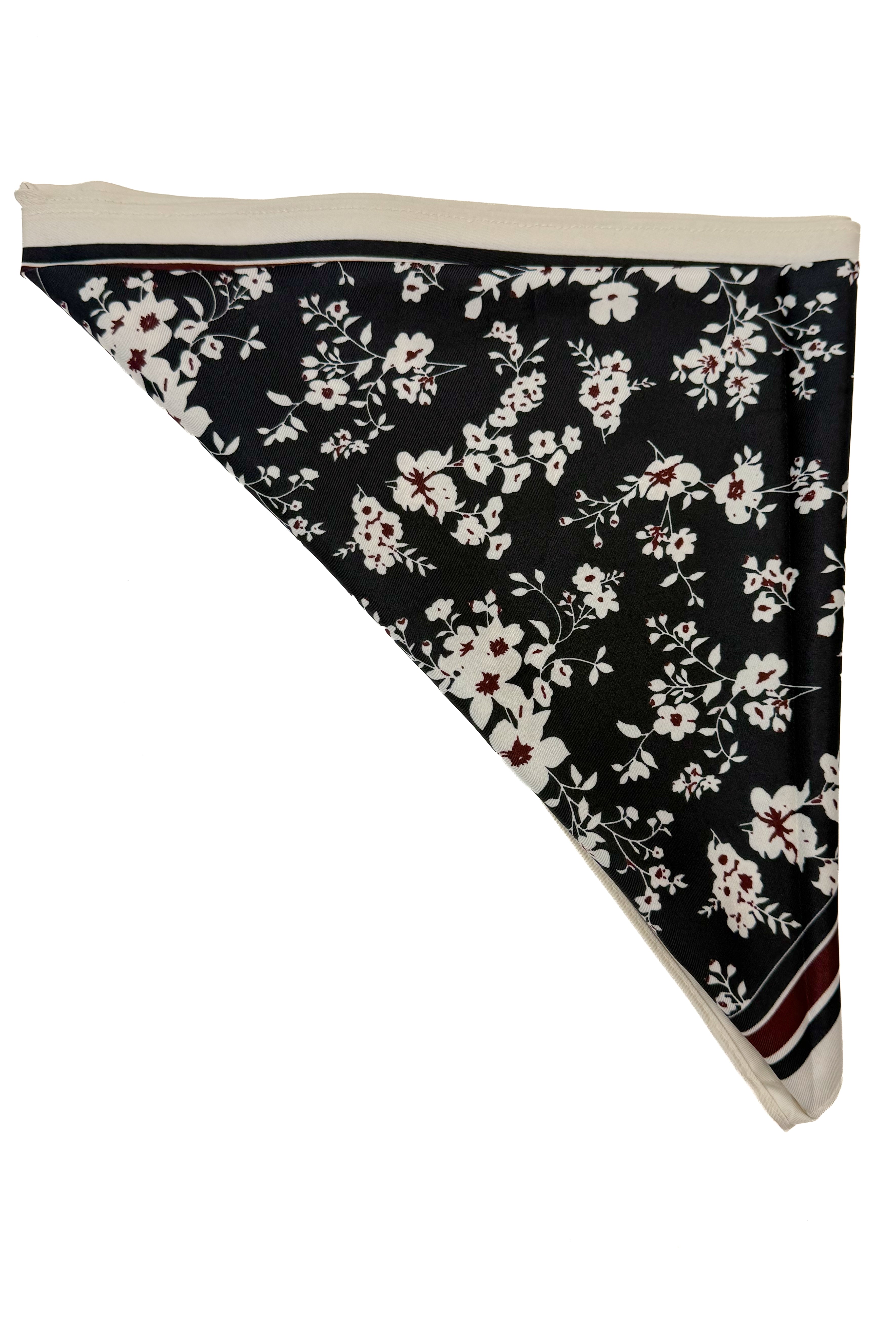 Black Floral Triangle Scarf