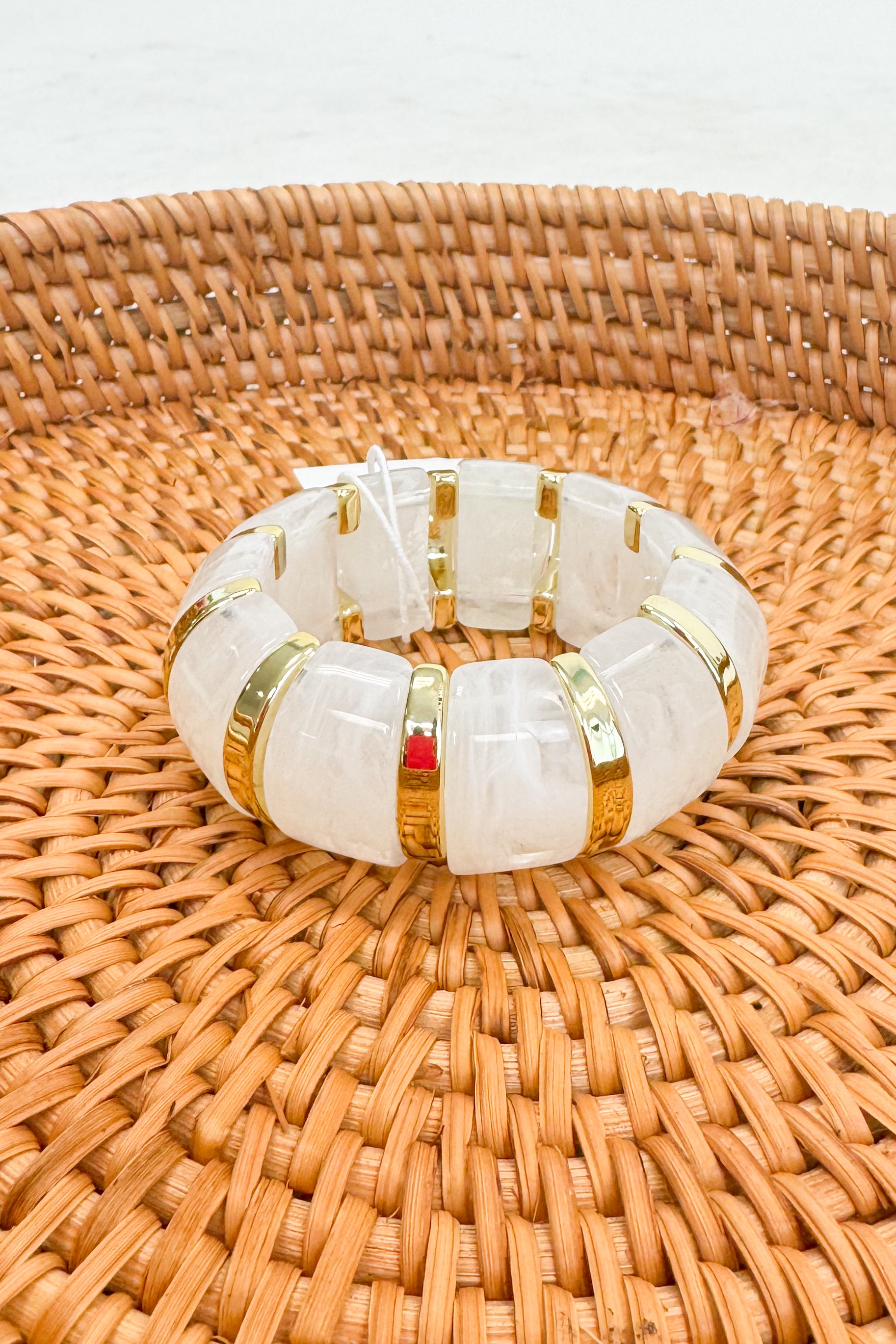 Marble Effect Stretch Resin Bracelet