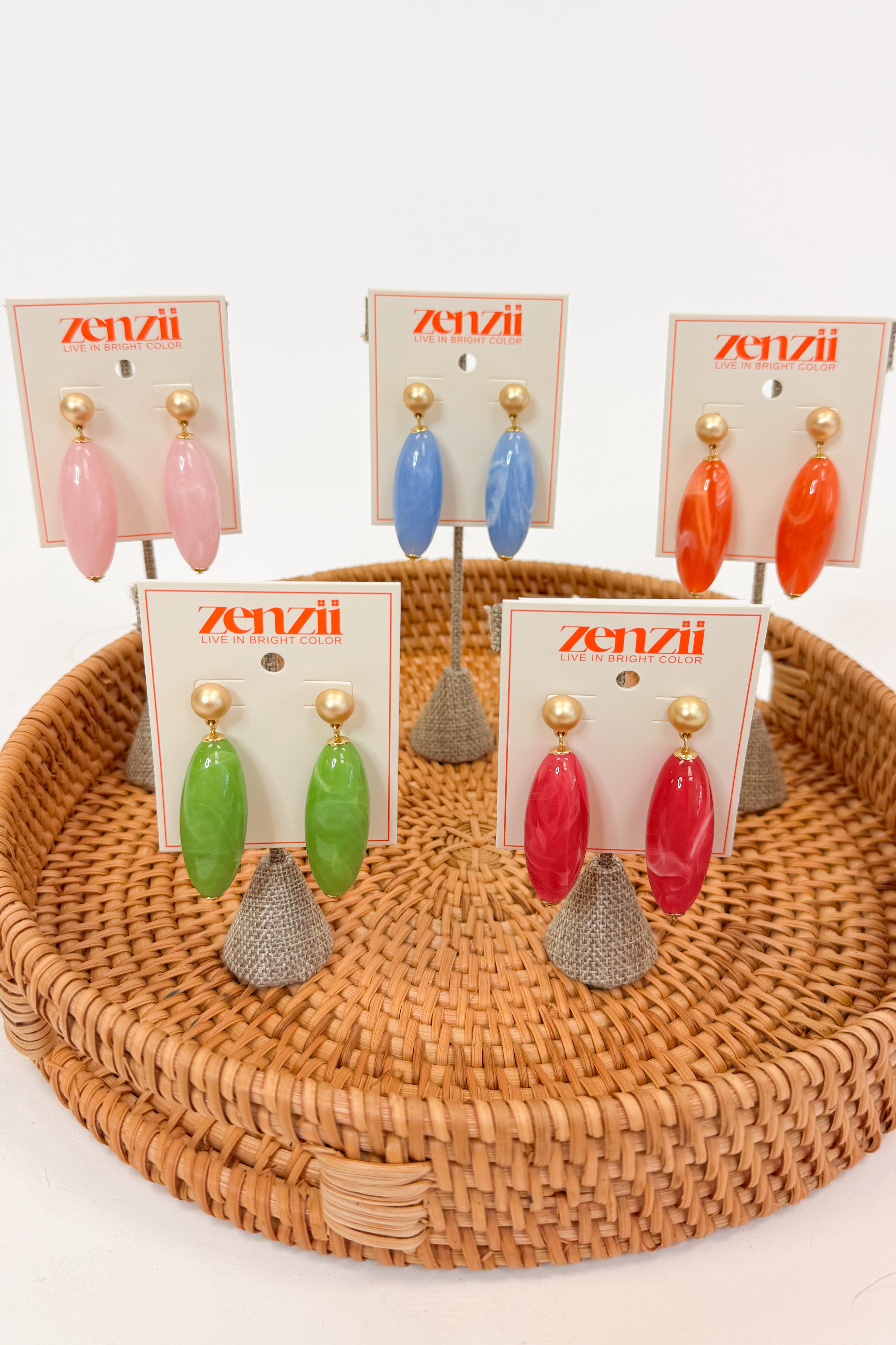 Reese Glossy Resin Bead Drop Earrings