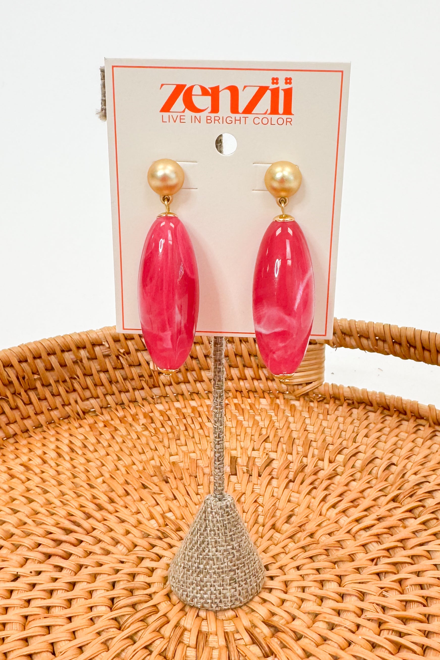 Reese Glossy Resin Bead Drop Earrings