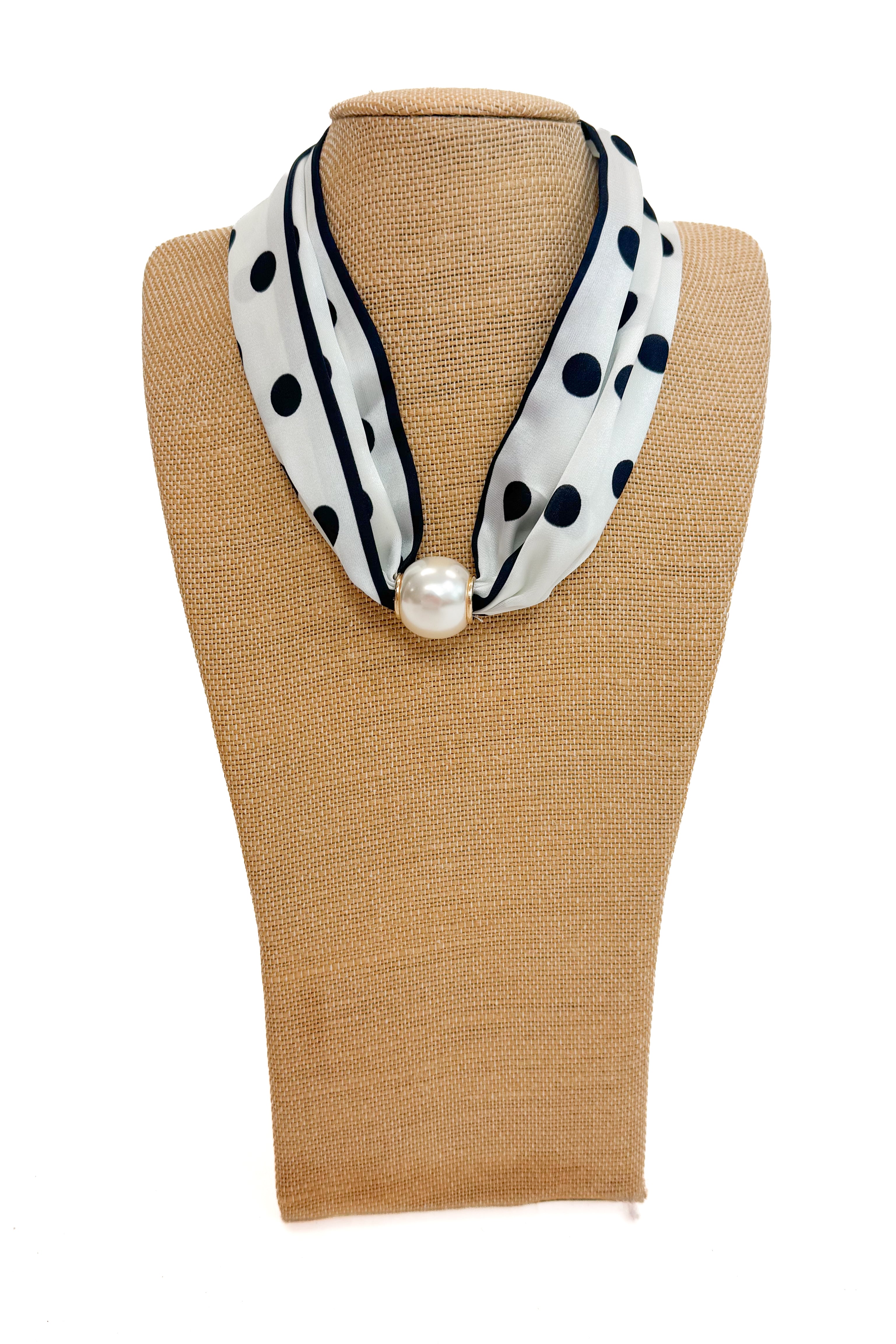 Eden Scarf Necklace with Magnetic Pearl Detail
