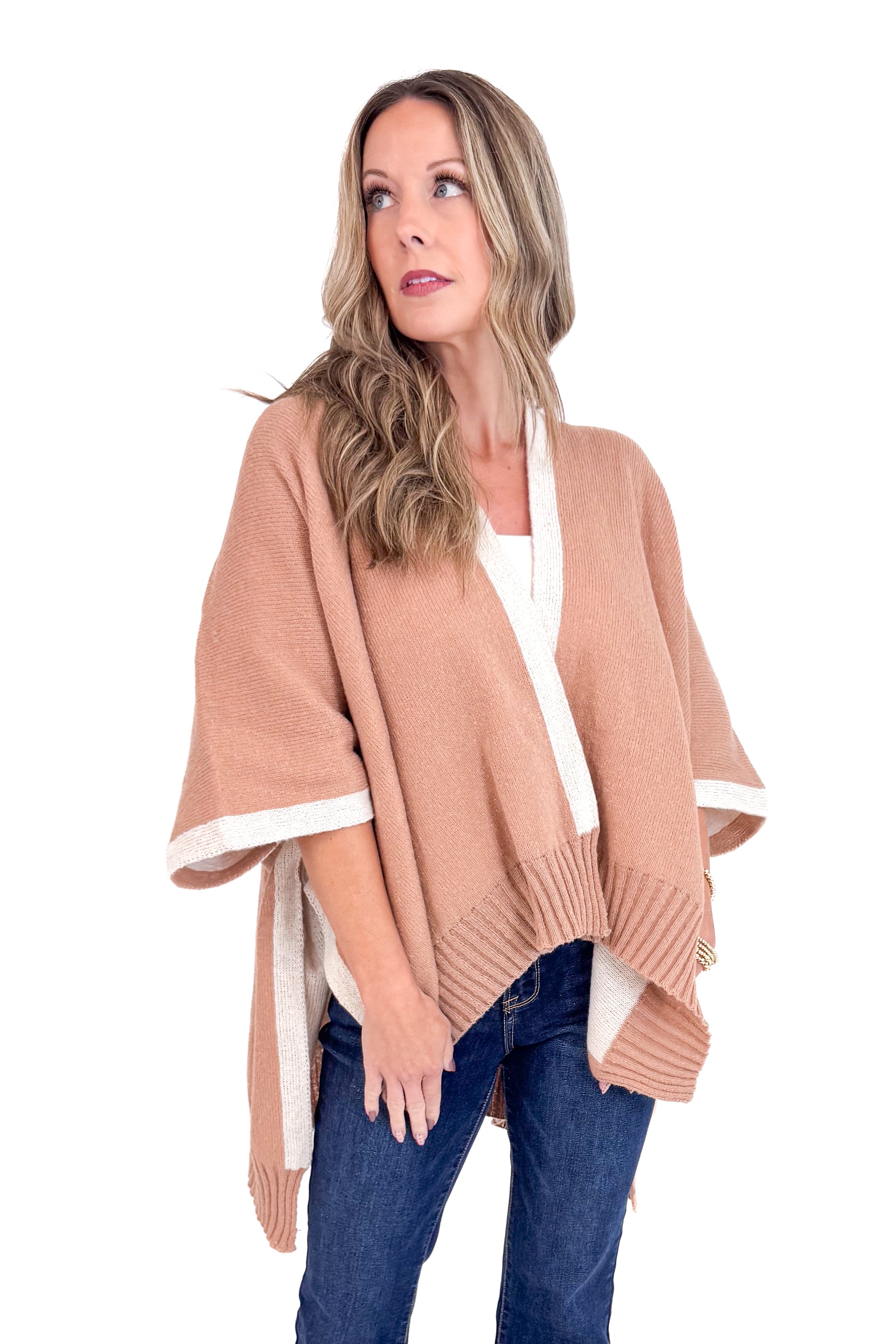 Bringham Tan Reversable Poncho by MudPie
