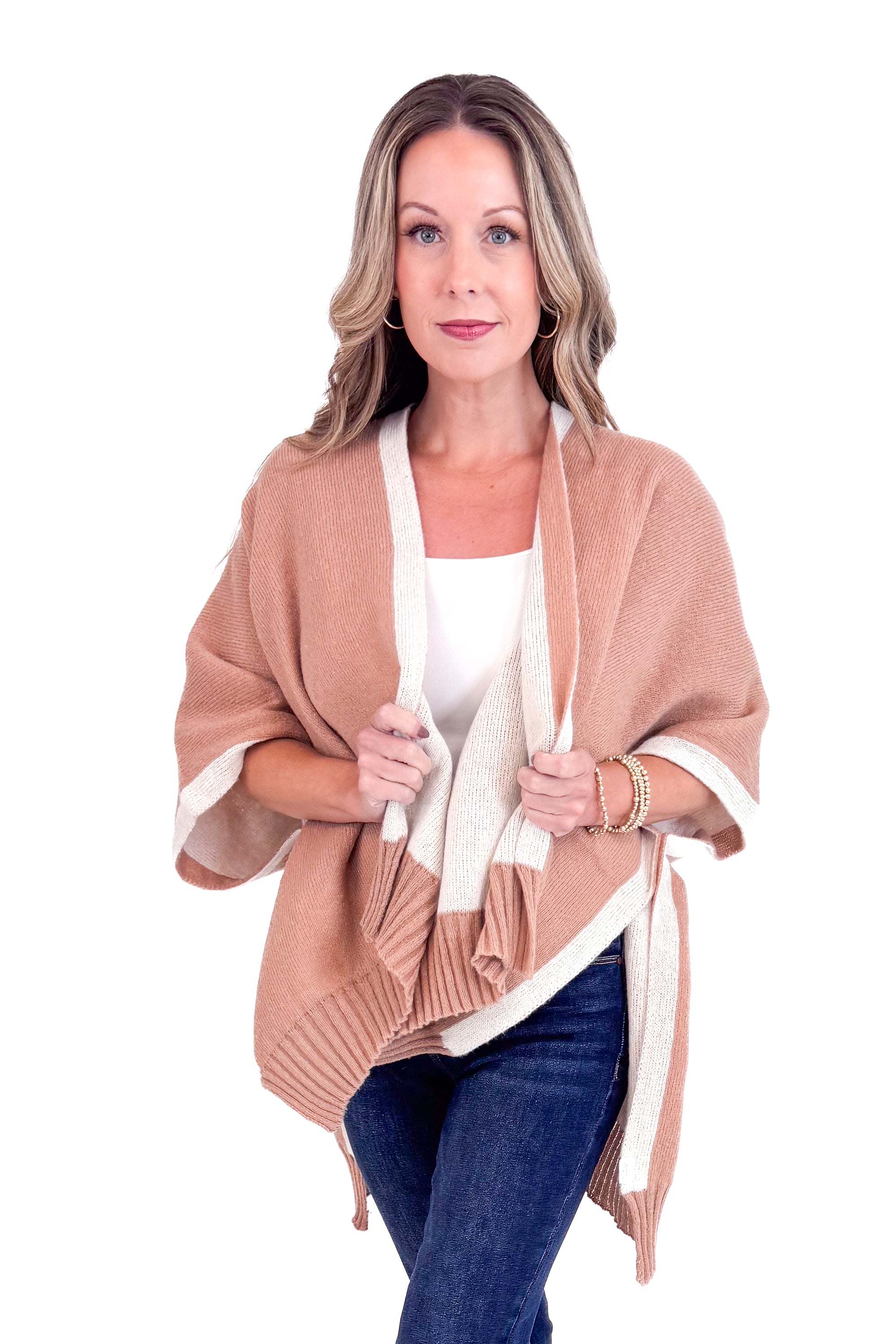Bringham Tan Reversable Poncho by MudPie