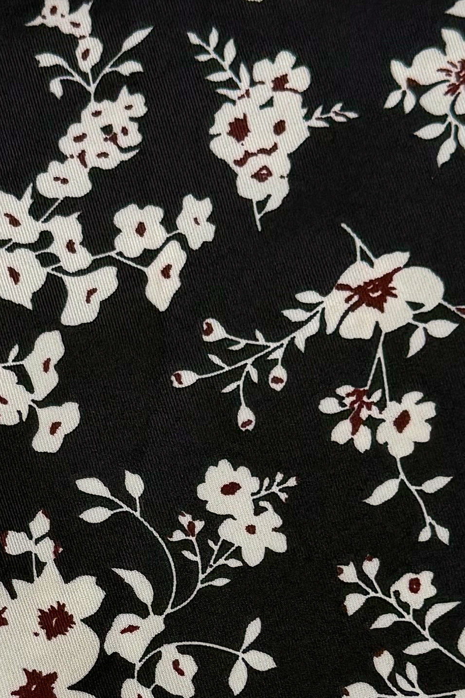 Black Floral Triangle Scarf