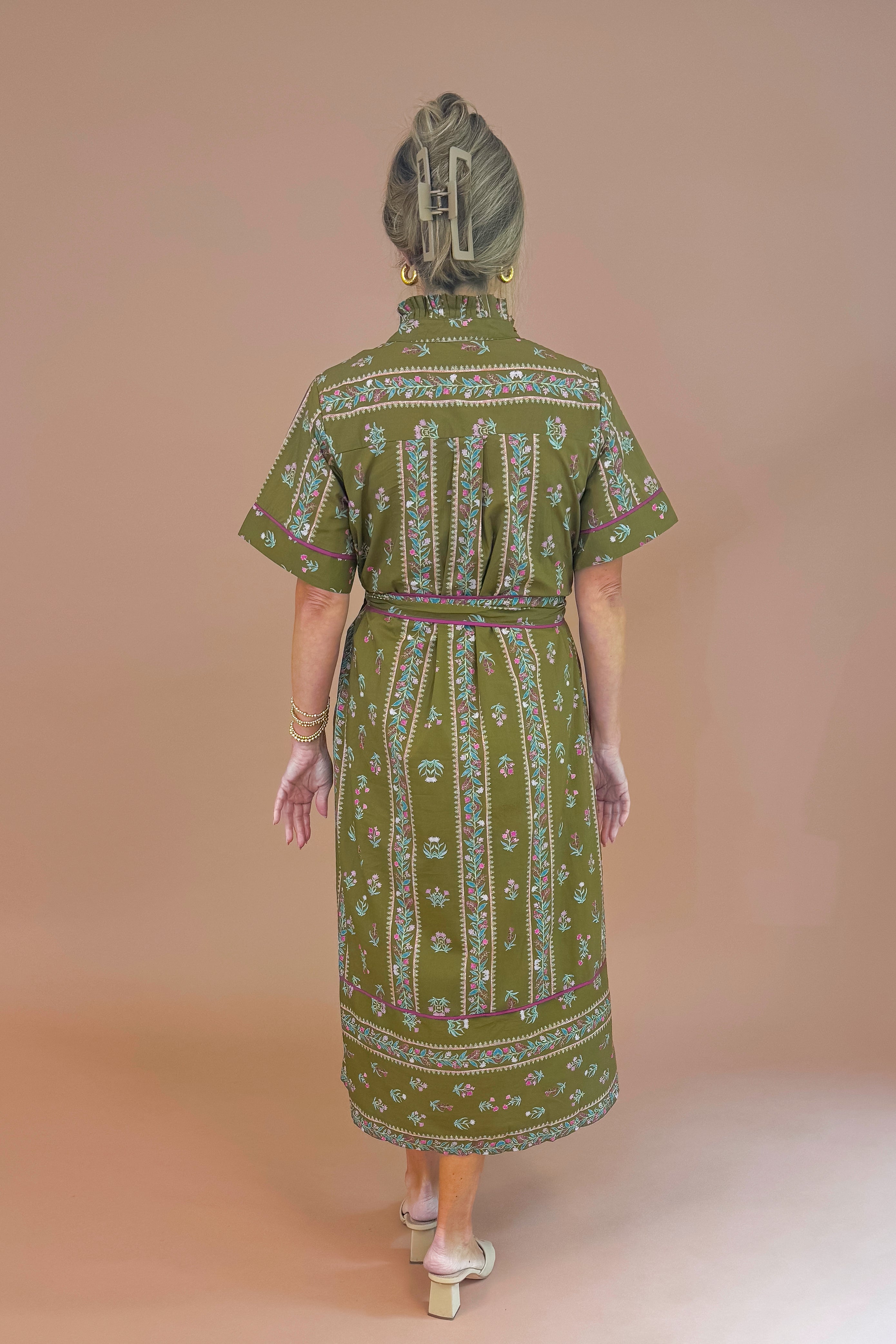 Best Of Both Worlds Brown & Purple Floral Printed Midi Dress