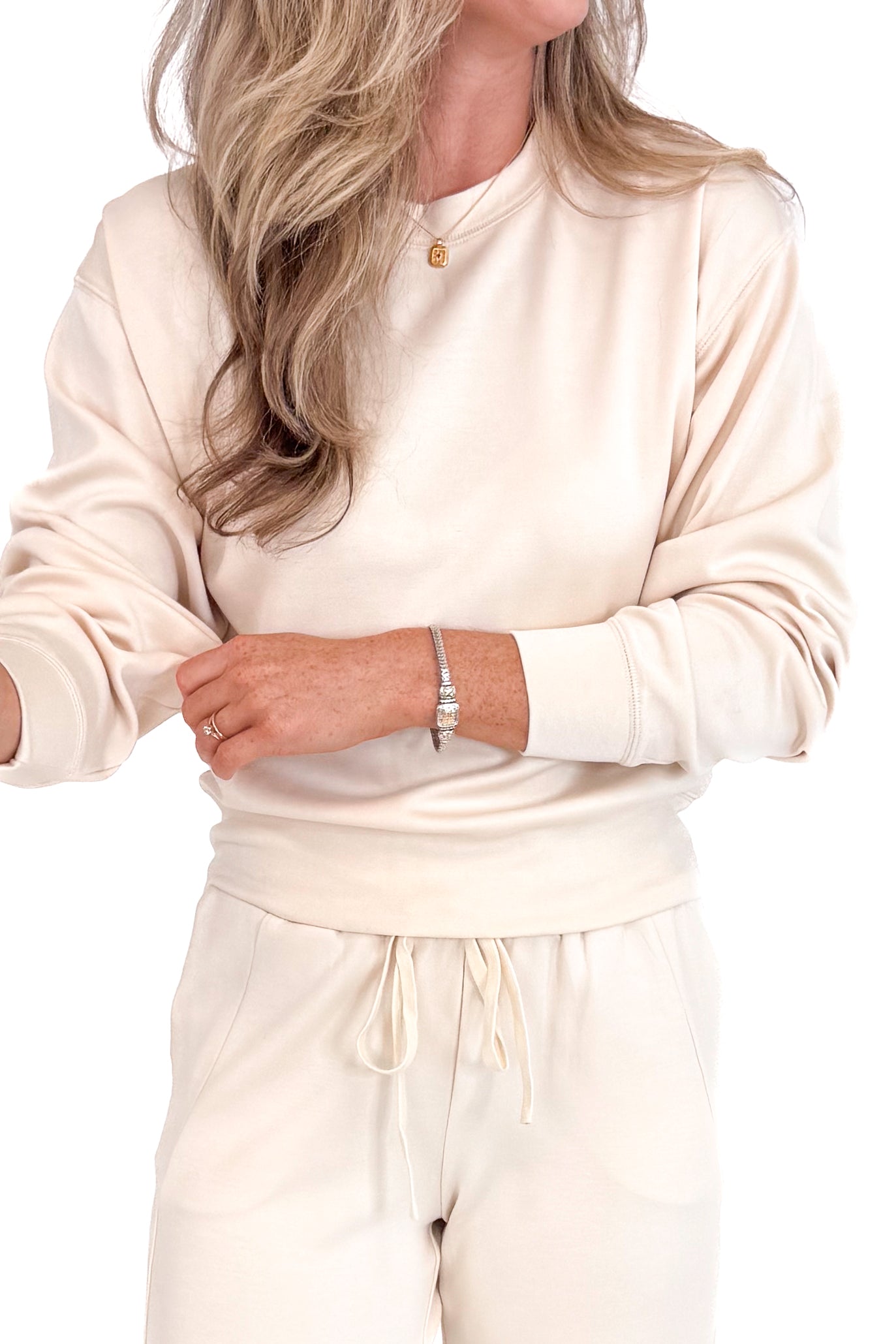 Take It Easy Cream Crew Neck Sweatshirt