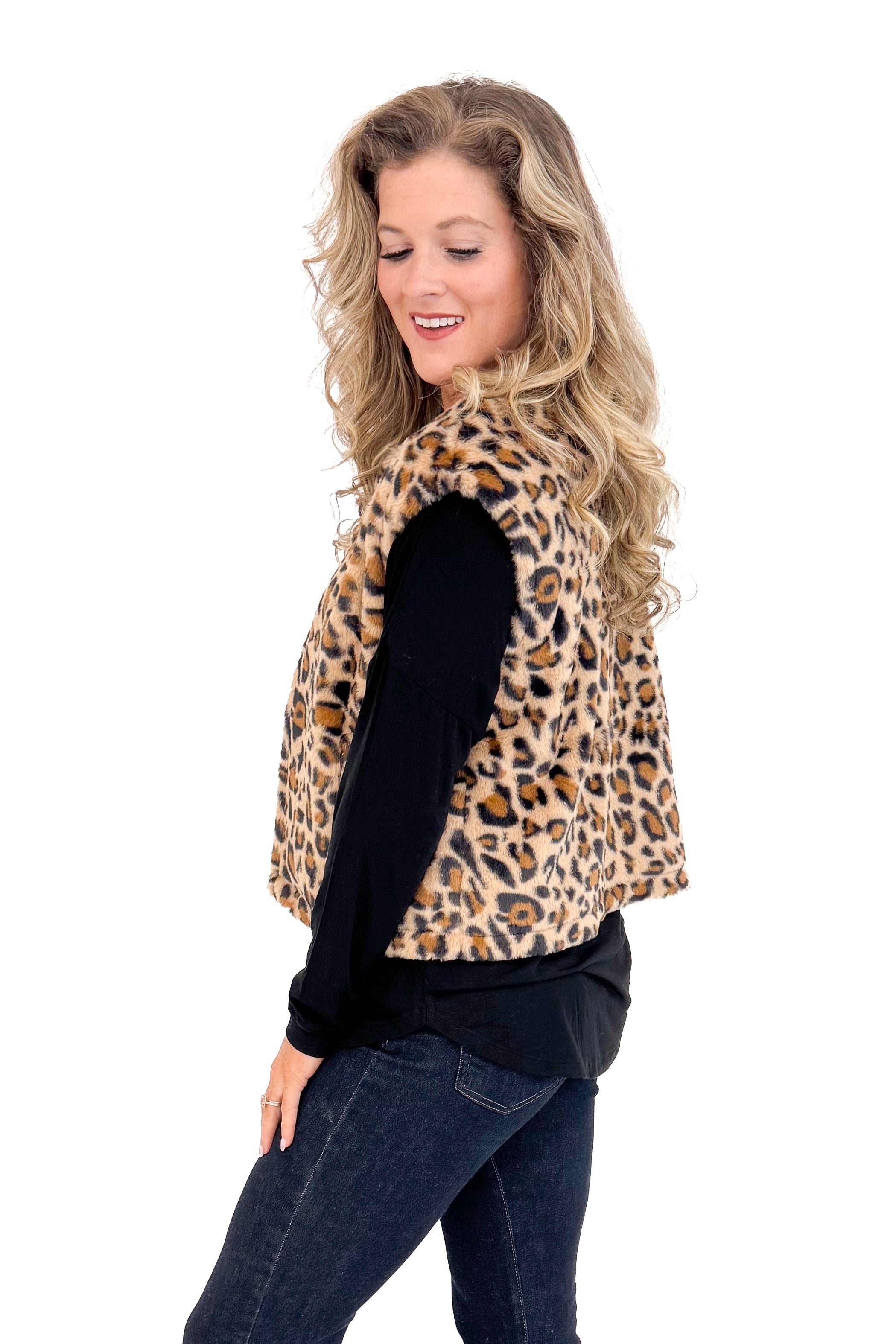So Over It Leopard Faux Fur Vest