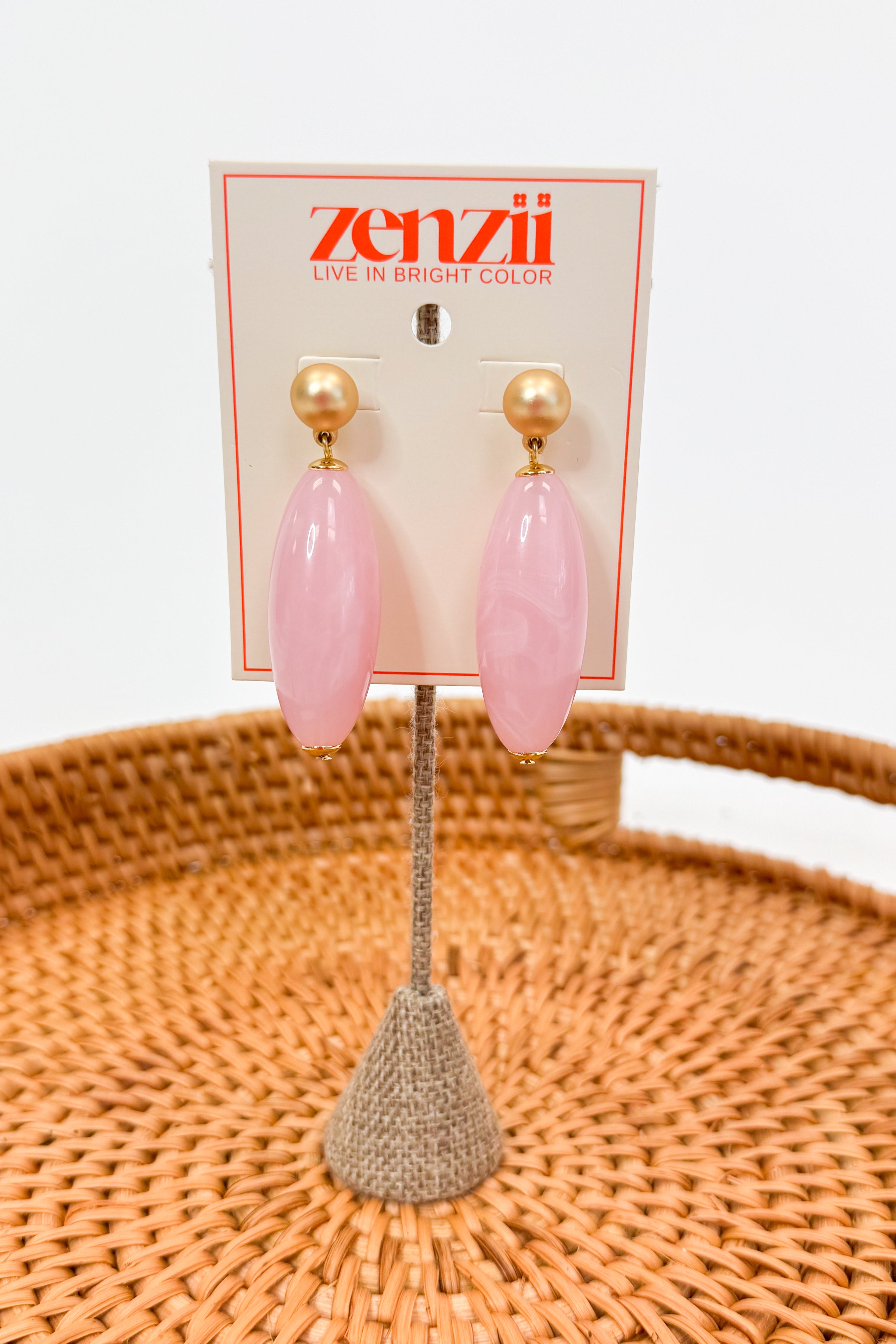 Reese Glossy Resin Bead Drop Earrings