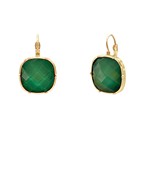 Square Stone Drop Earrings