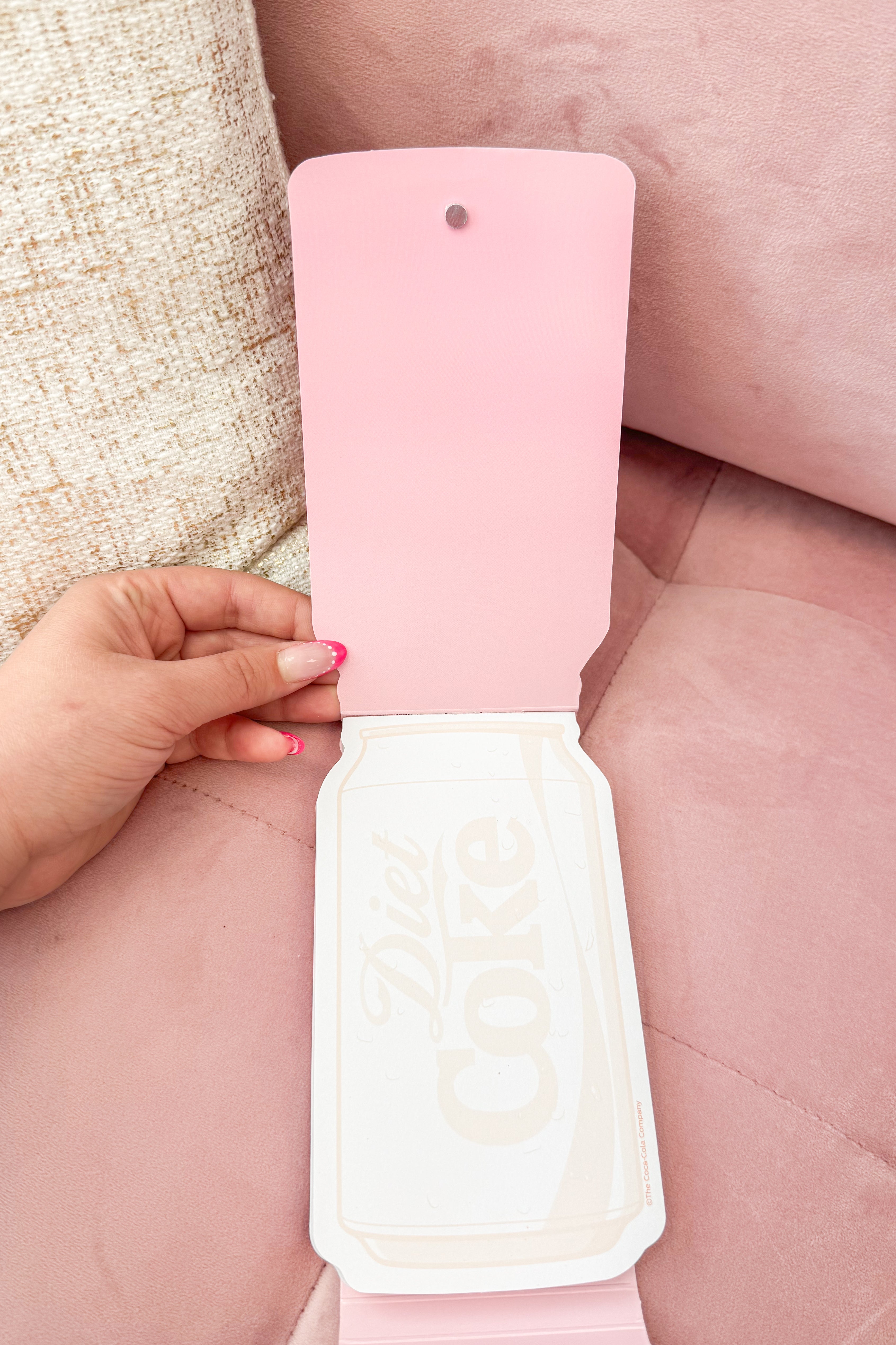 Inside of Diet Coke Pocket Notepad featuring Diet Coke image