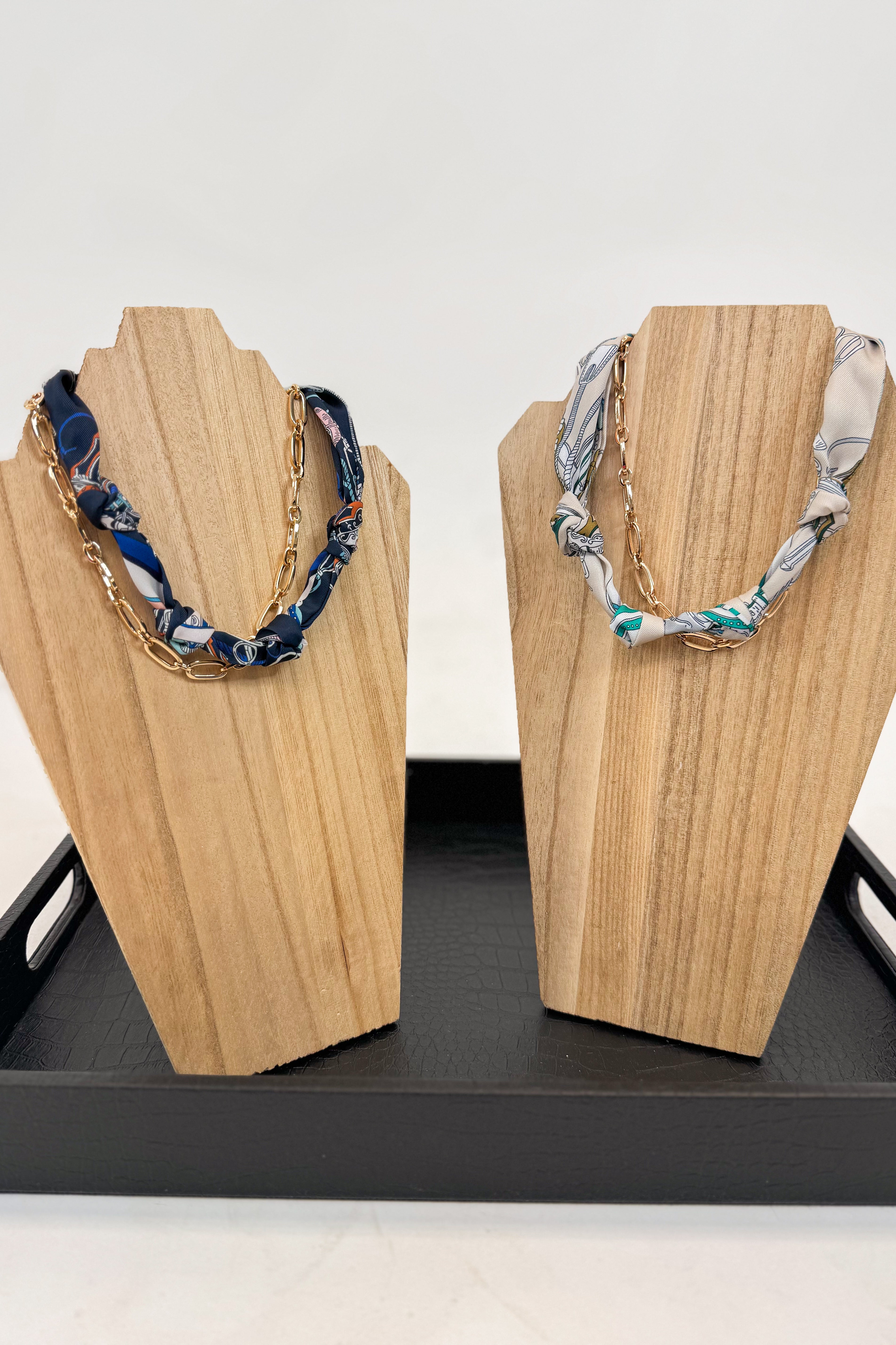 Oval Chain & Scarf Multi Way Necklace Set