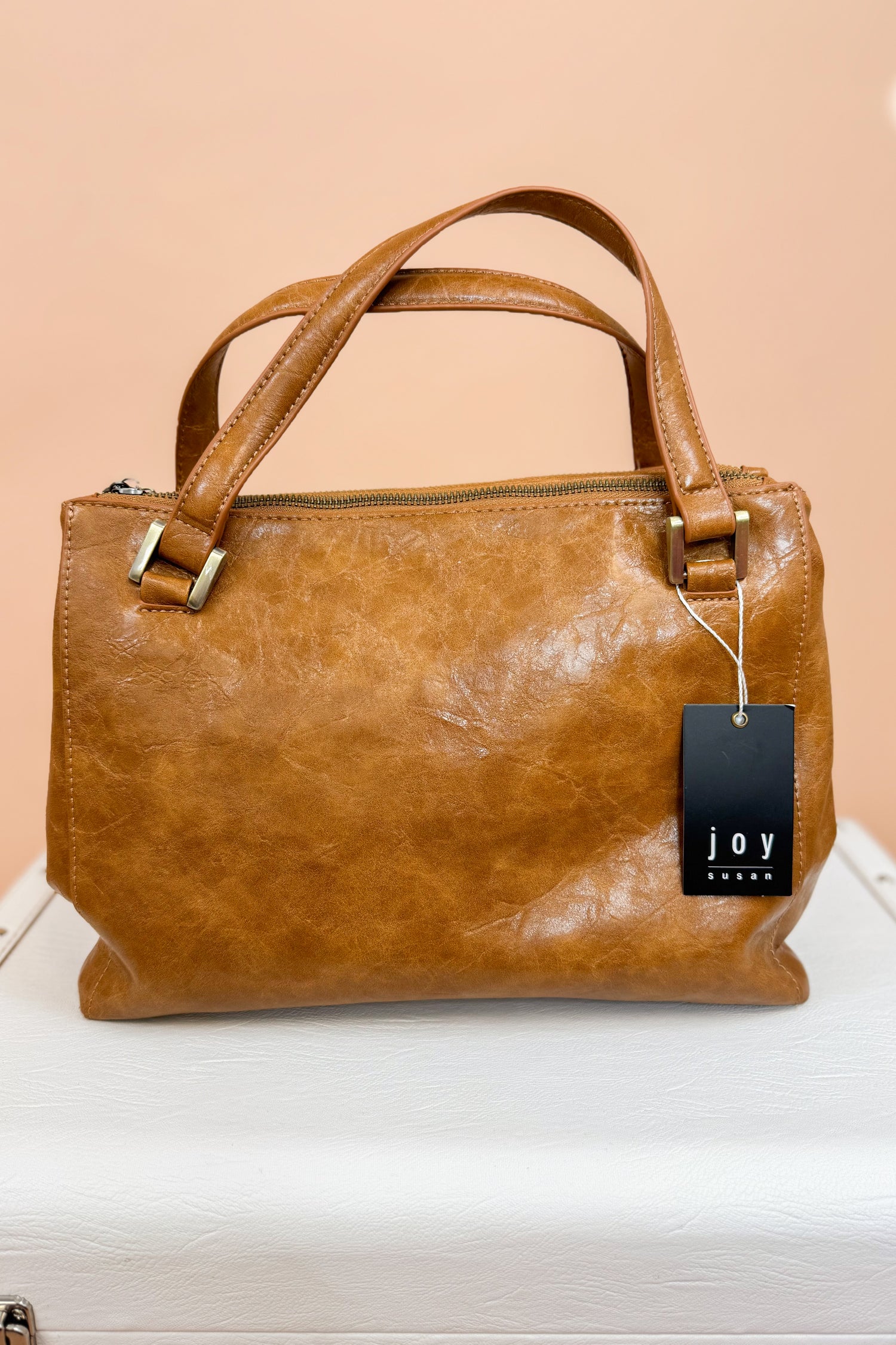 Buck Tan Shawna Triple Zip Satchel Crossbody