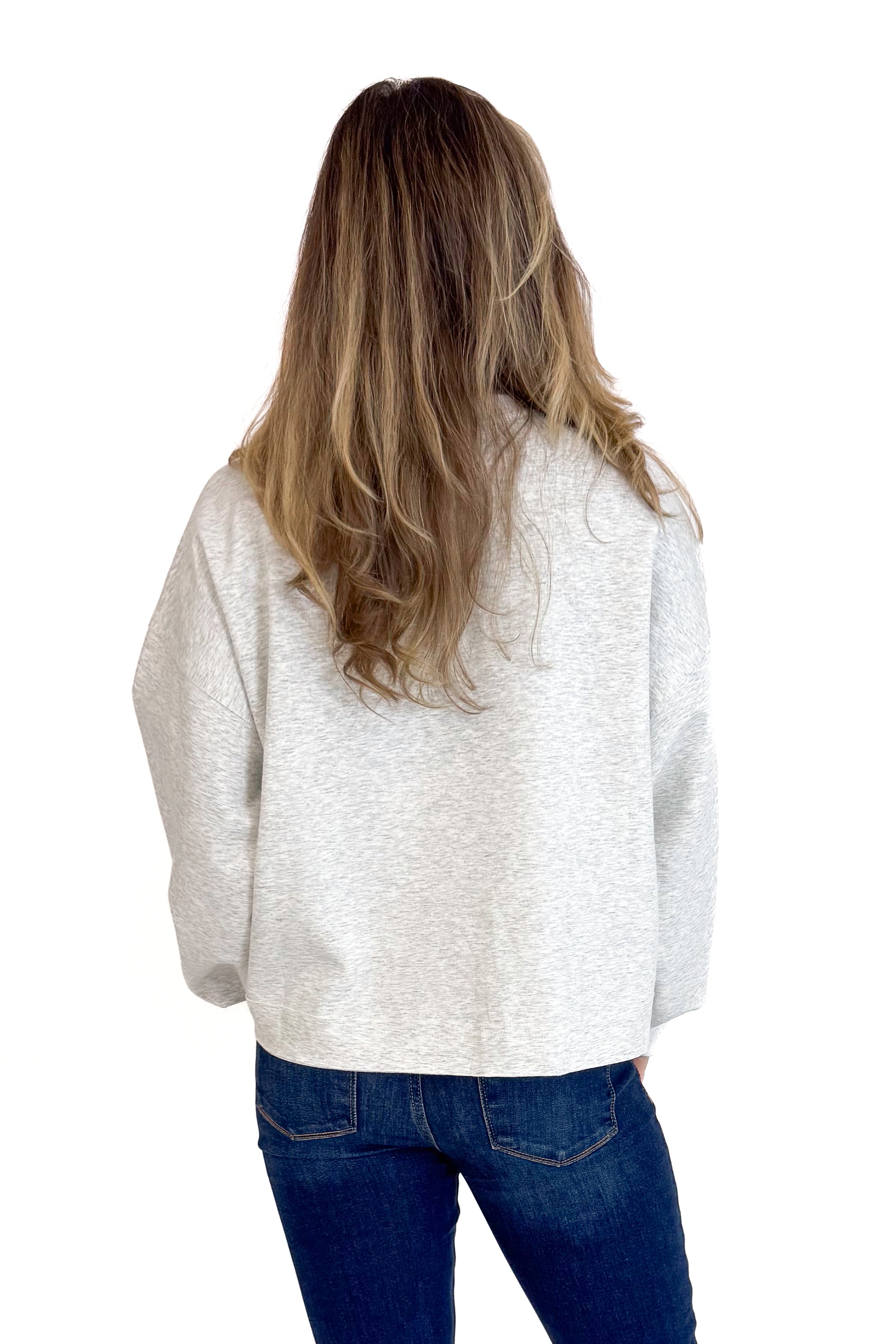 Drifting Off Heather Grey Puff Sleeve Sweatshirt