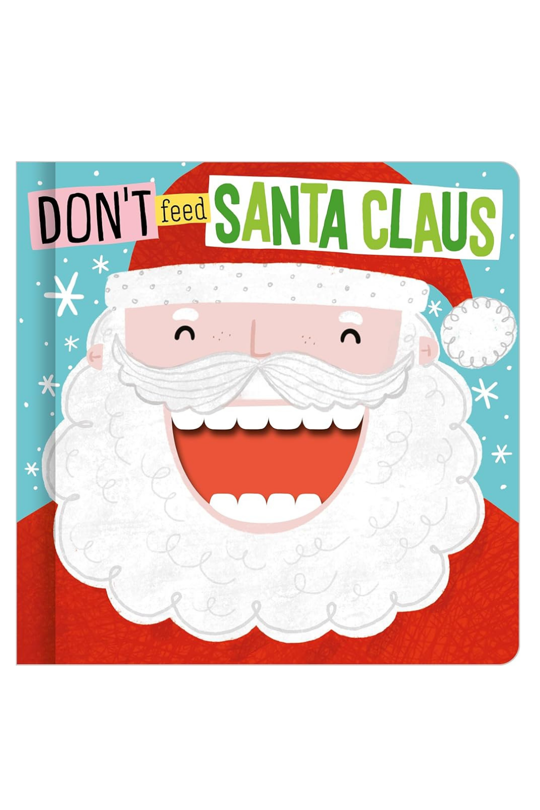 Book cover with a cartoon Santa Claus face and text &