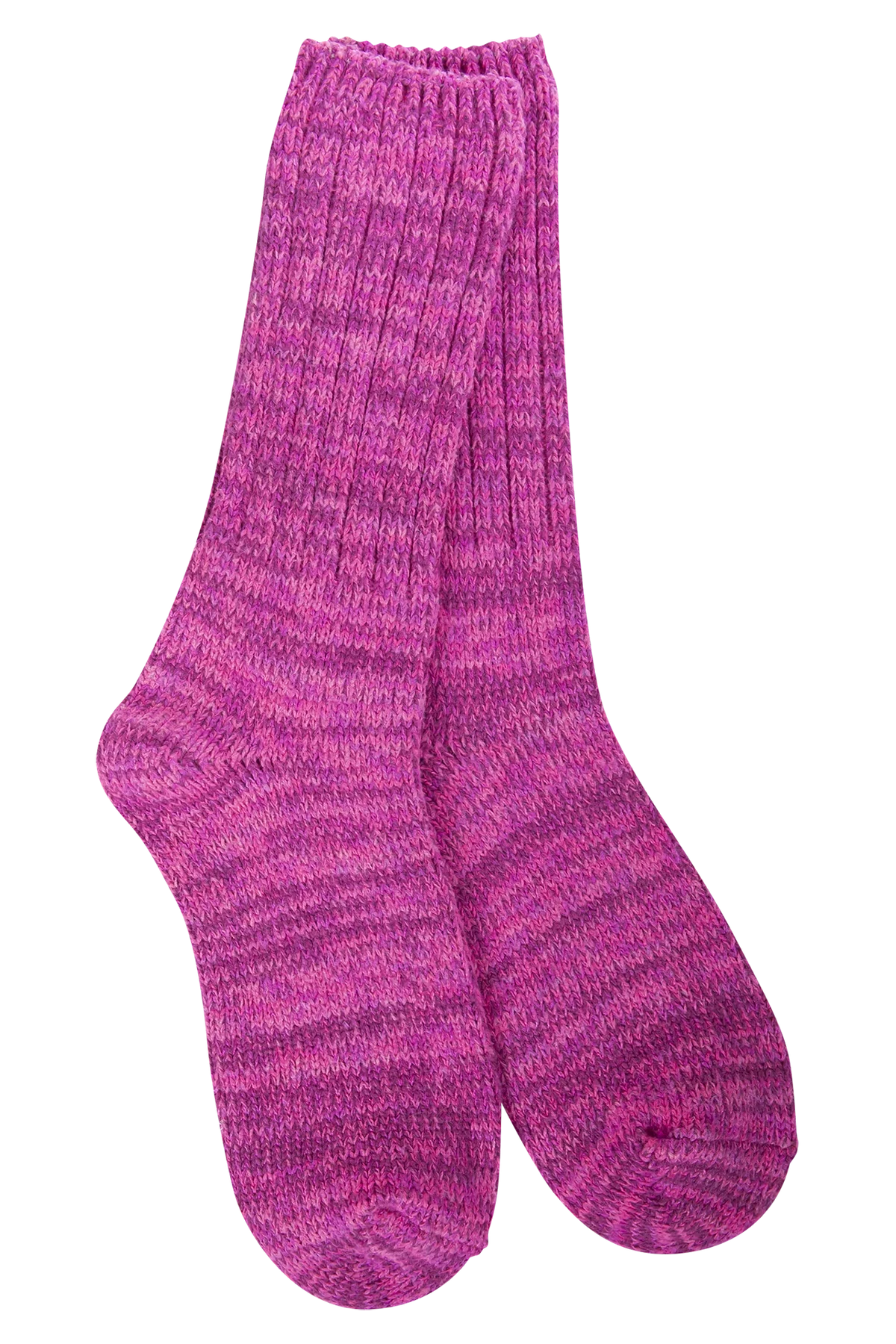 Pair of pink socks on a white background