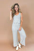 Coastline mini rib pant in slate grey by Z Supply - front full view on model