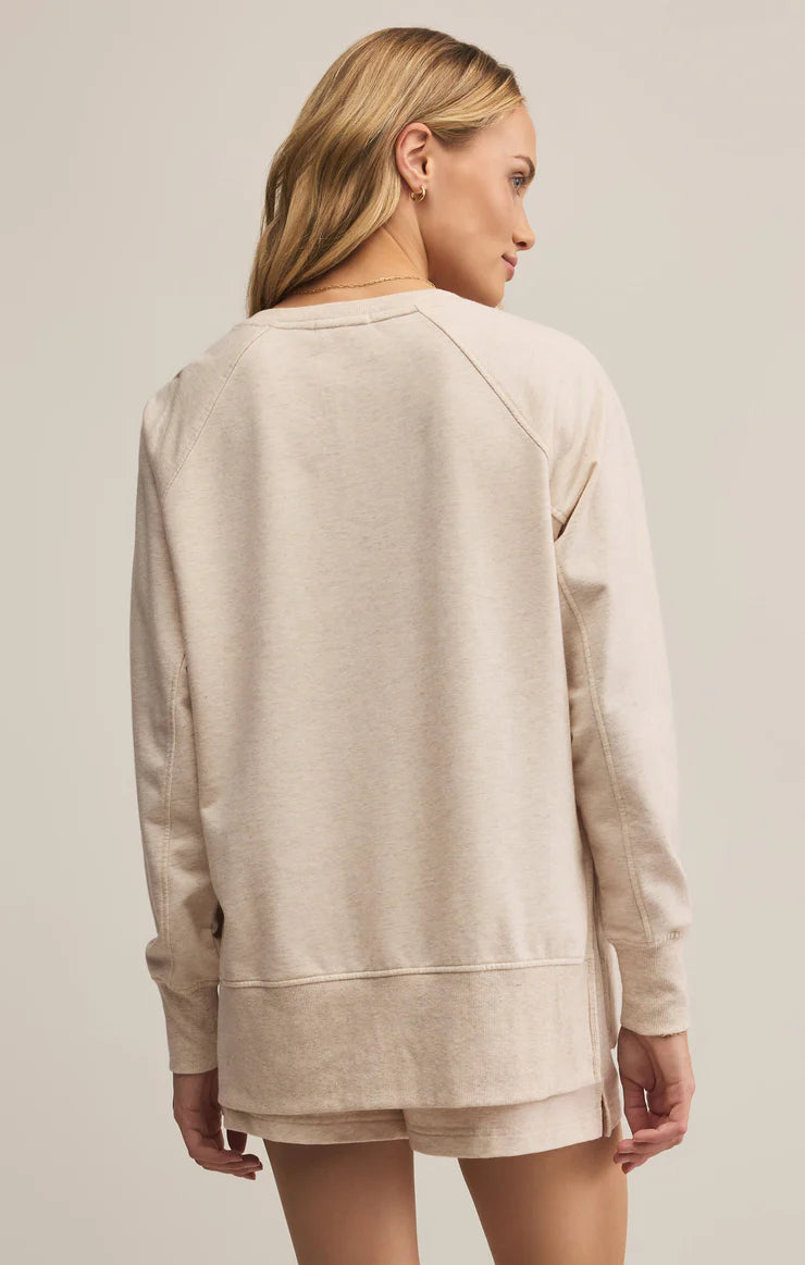 Weekender V-Neck In Light Oatmeal by Z-Supply