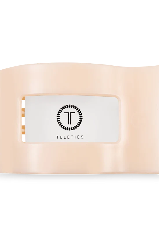 Almond Beige Medium Rectangle Flat Clip