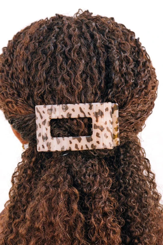 Blonde Tortoise Medium Rectangle Flat Clip