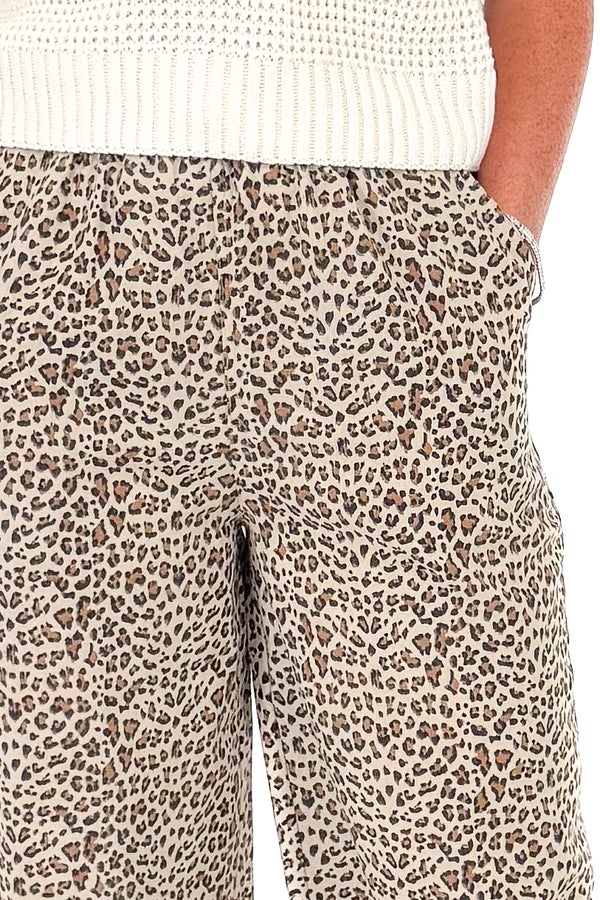 KIRA LEOPARD WIDE LEG PANTS