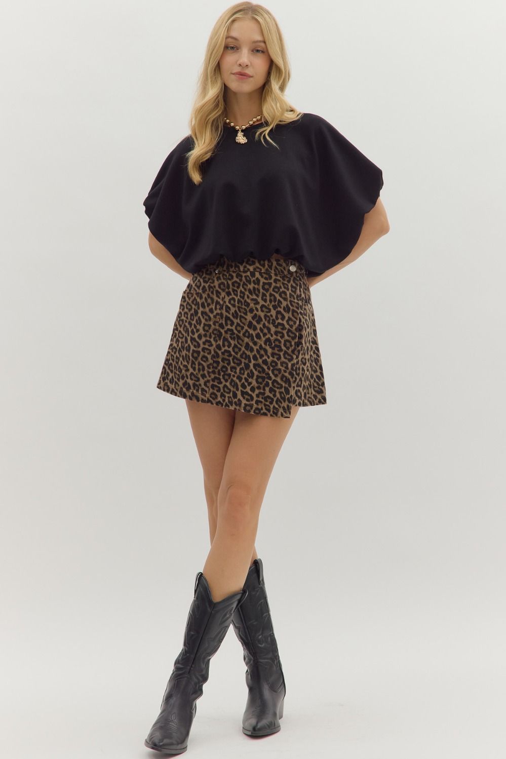 Wild About It Leopard Wrap Skort by Entro