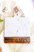Marble cutting board with wooden base and &