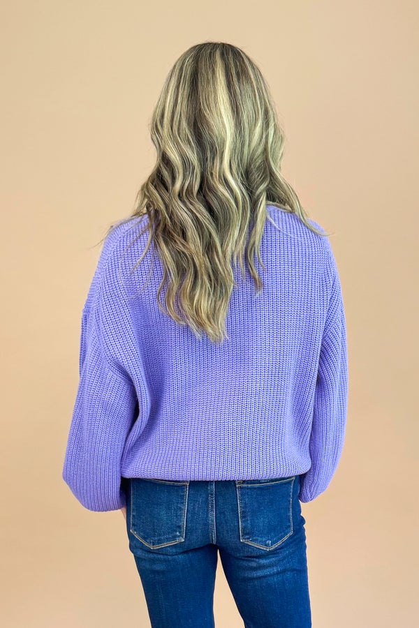 First & Flawless Light Purple Knit Sweater