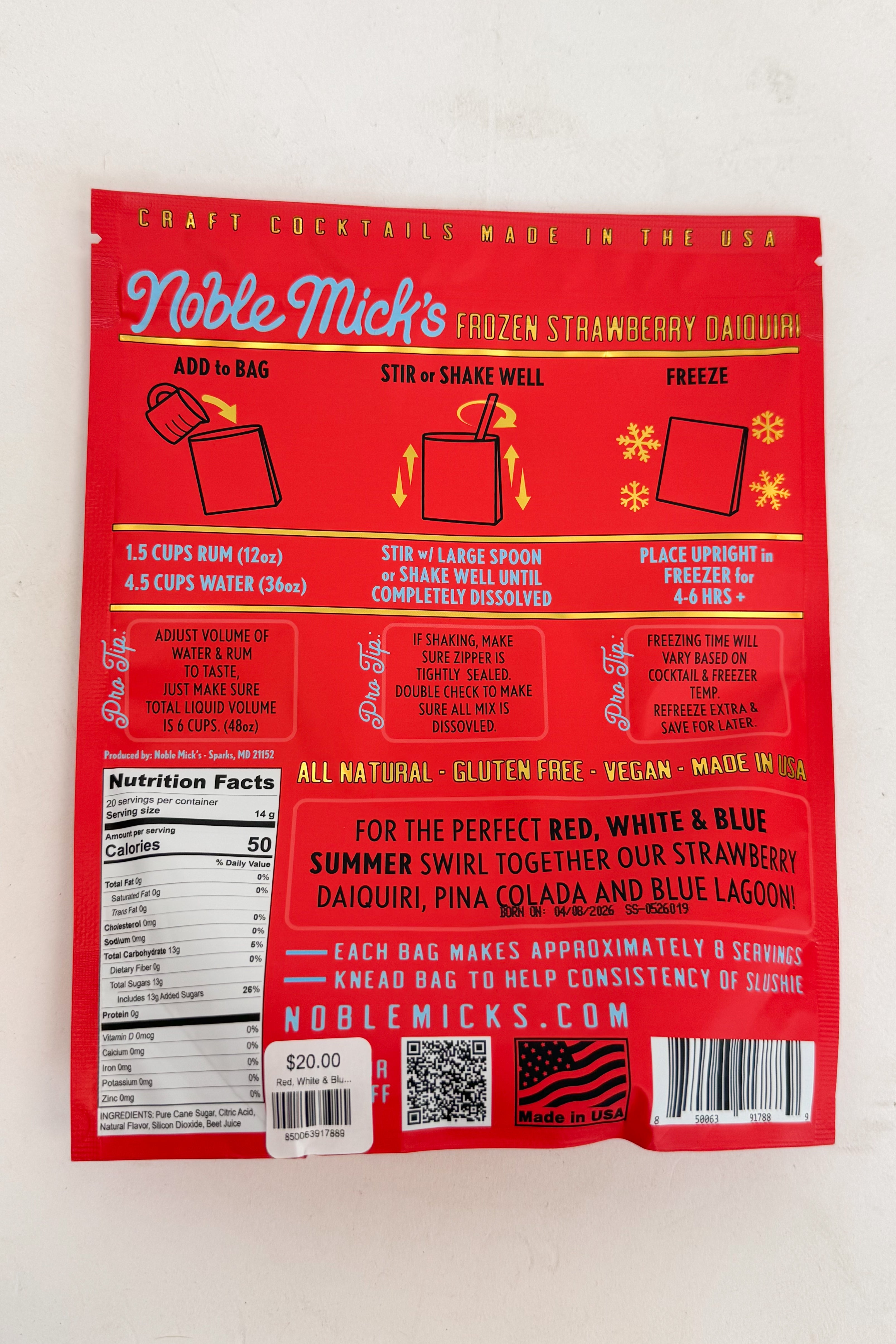 Red package of Noble Mick&