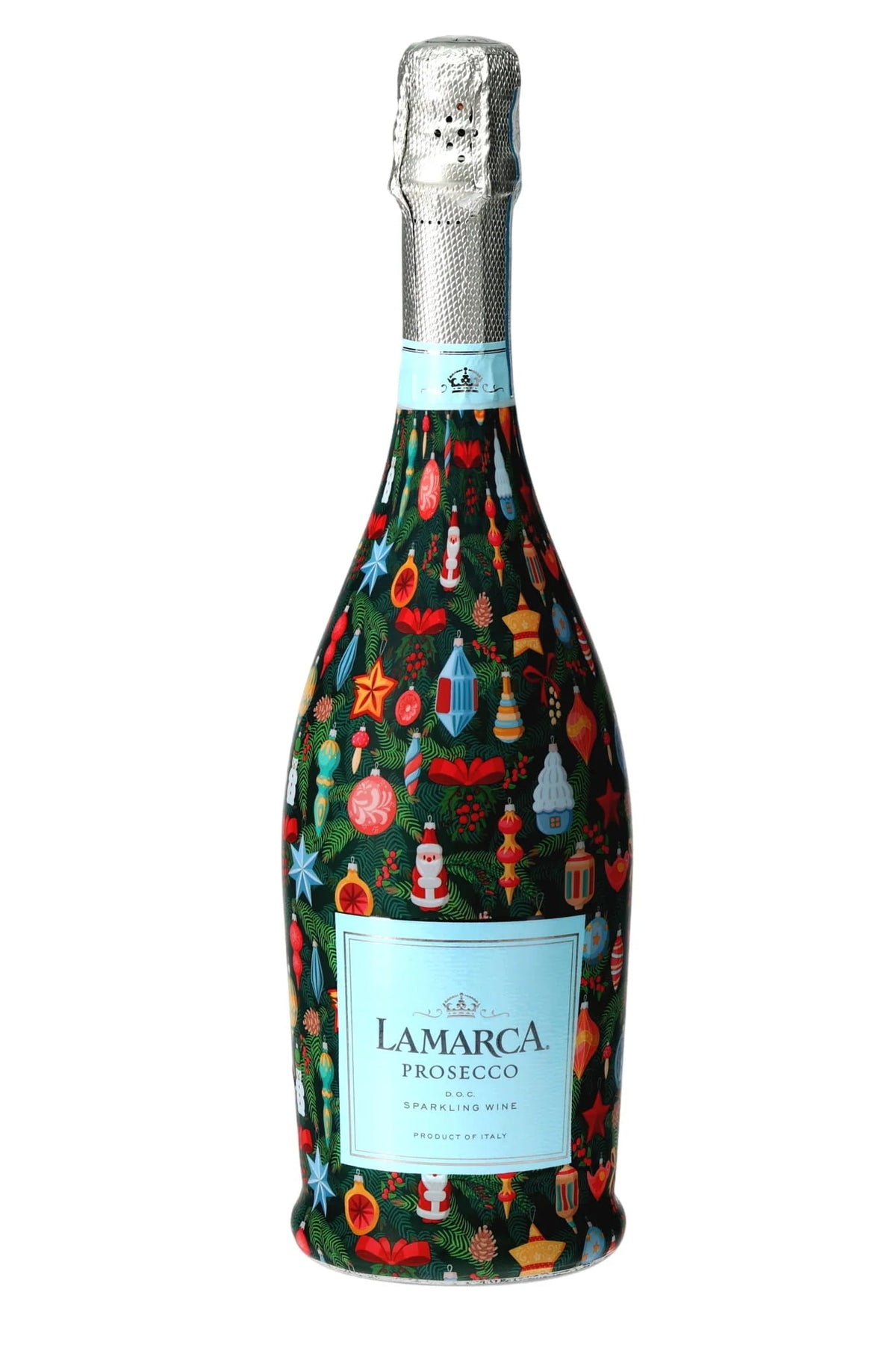 prosecco bottle with an ornament design