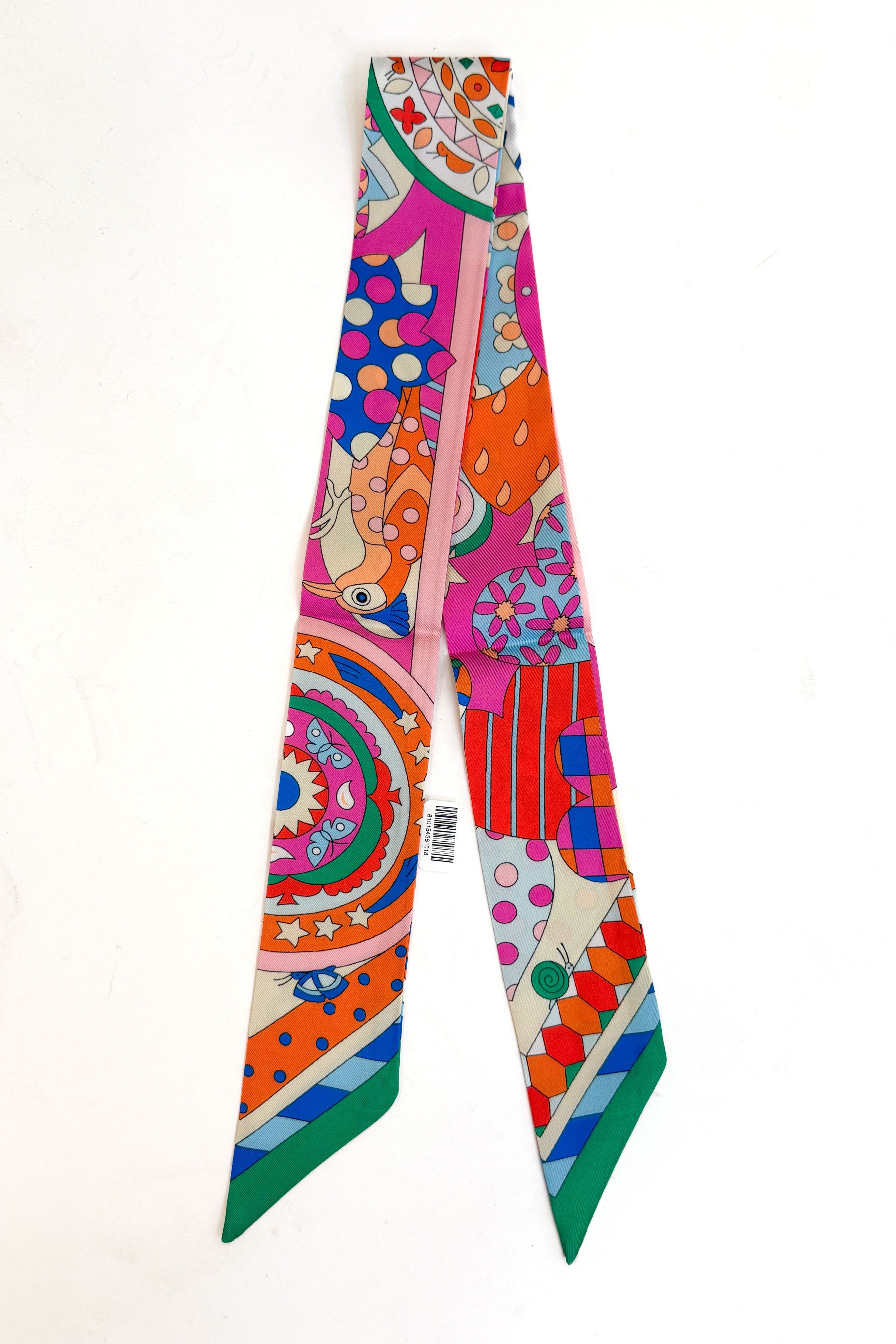 Colorful patterned scarf on a white background