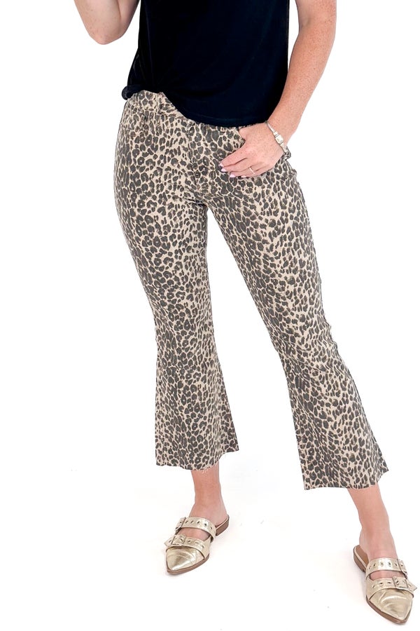 Raven Leopard Kick Crop Jeans by Just Black Denim