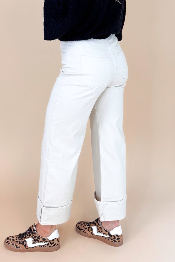 Sherry Sand Cuffed Jeans by Entro