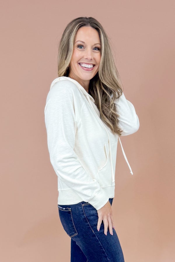 Power Move Ivory Hooded Sweatshirt