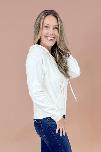 Power Move Ivory Hooded Sweatshirt