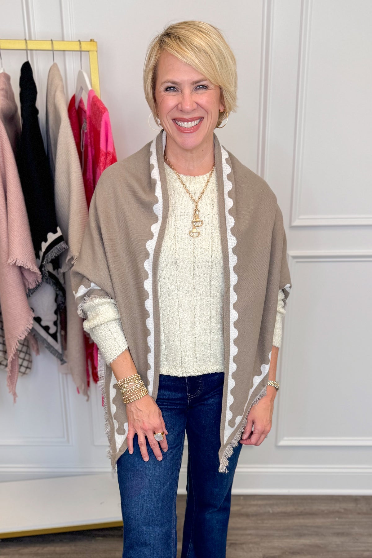 Scallop Elegance Triangle Scarf