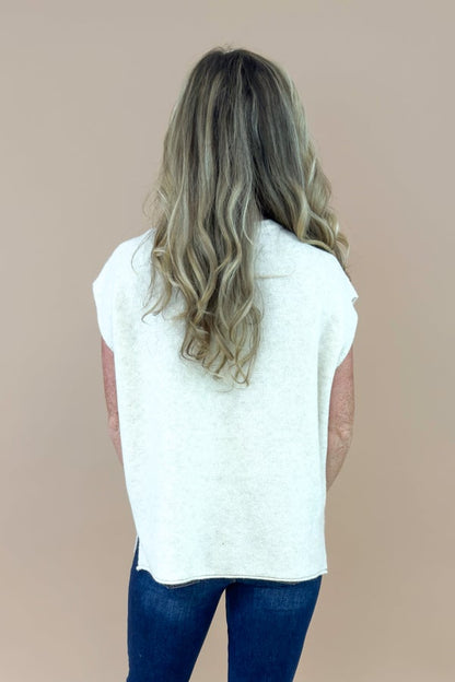 WILDHEART OATMEAL SLEEVELESS SWEATER