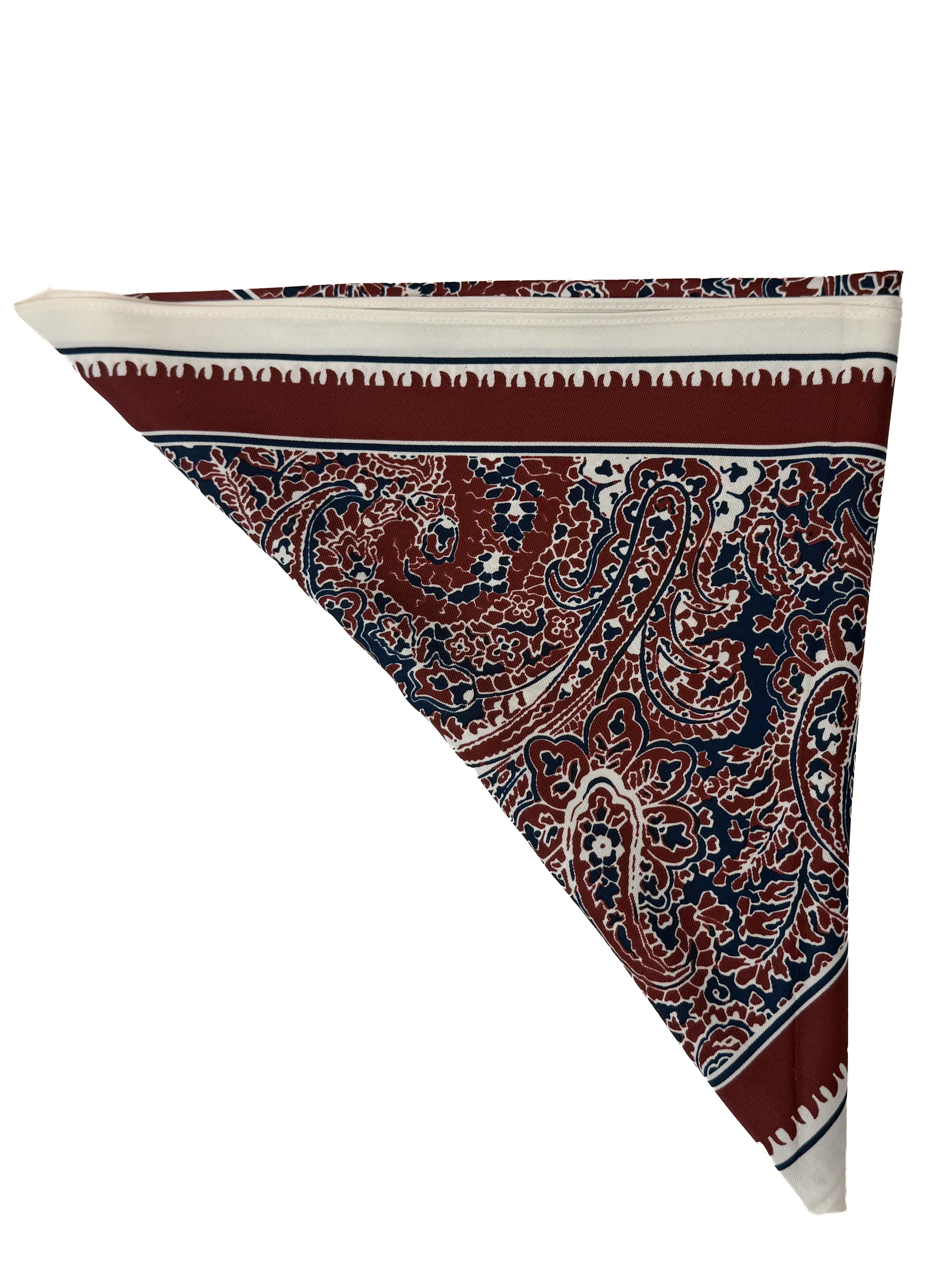 Wine &amp; Navy Paisley Triangle Scarf