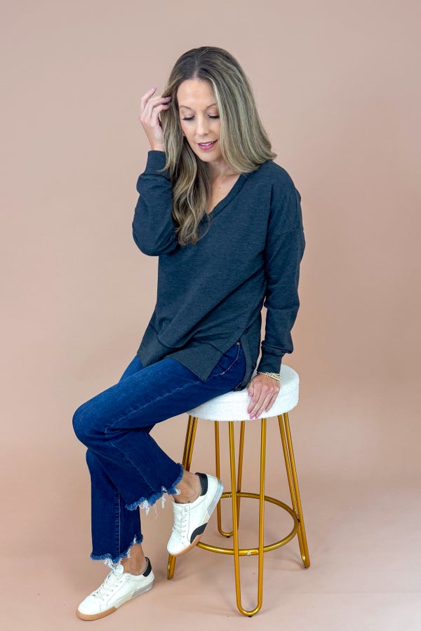Modern V-Neck Weekender In Jet Black by Z Supply