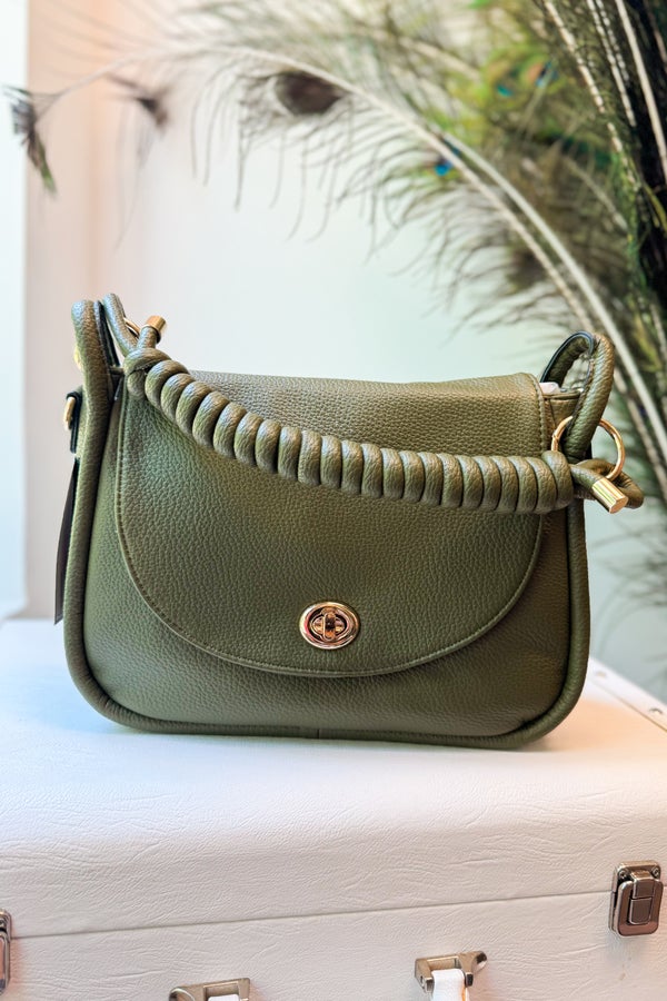 Olive Effie Twist Lock Satchel Bag
