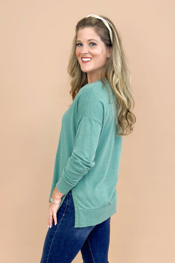 Modern V-Neck Weekender In Botanical Green by Z Supply