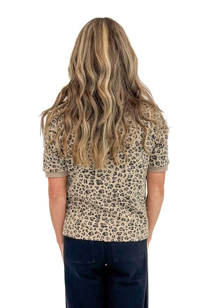 All Or Nothing Taupe Leopard Textured Top by Entro