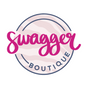 Logo of Swagger Boutique with pink text on a white background