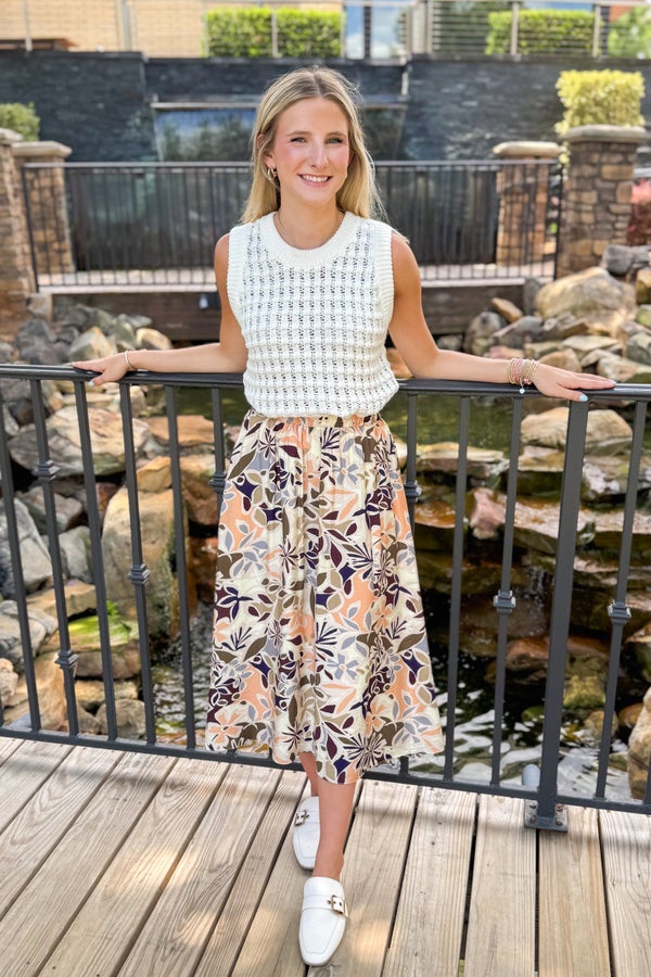 Open Road Multi Printed Midi Skirt