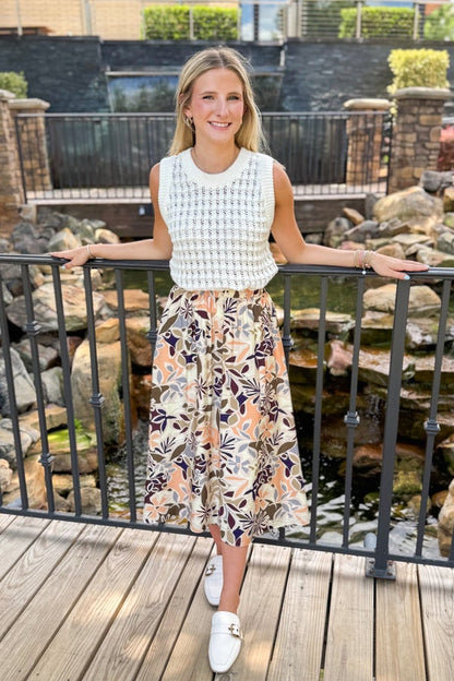Open Road Multi Printed Midi Skirt