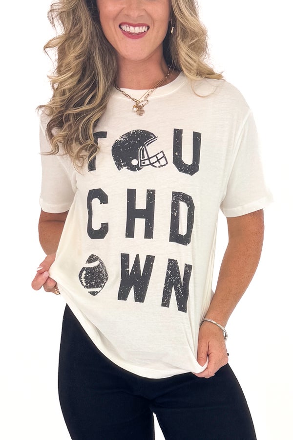 Boyfriend Touchdown Tee In Vanilla Ice by Z Supply