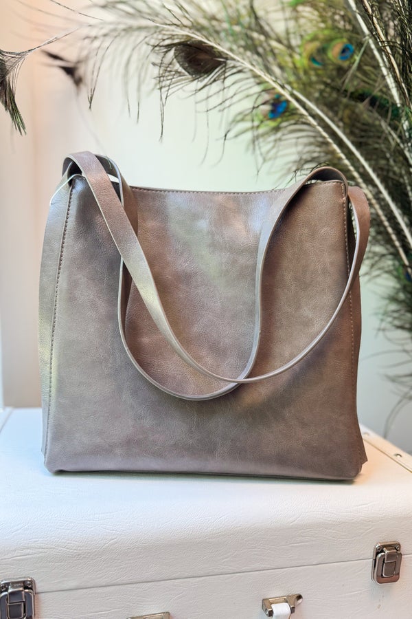 Joanna Medium Tote in Taupe Grey