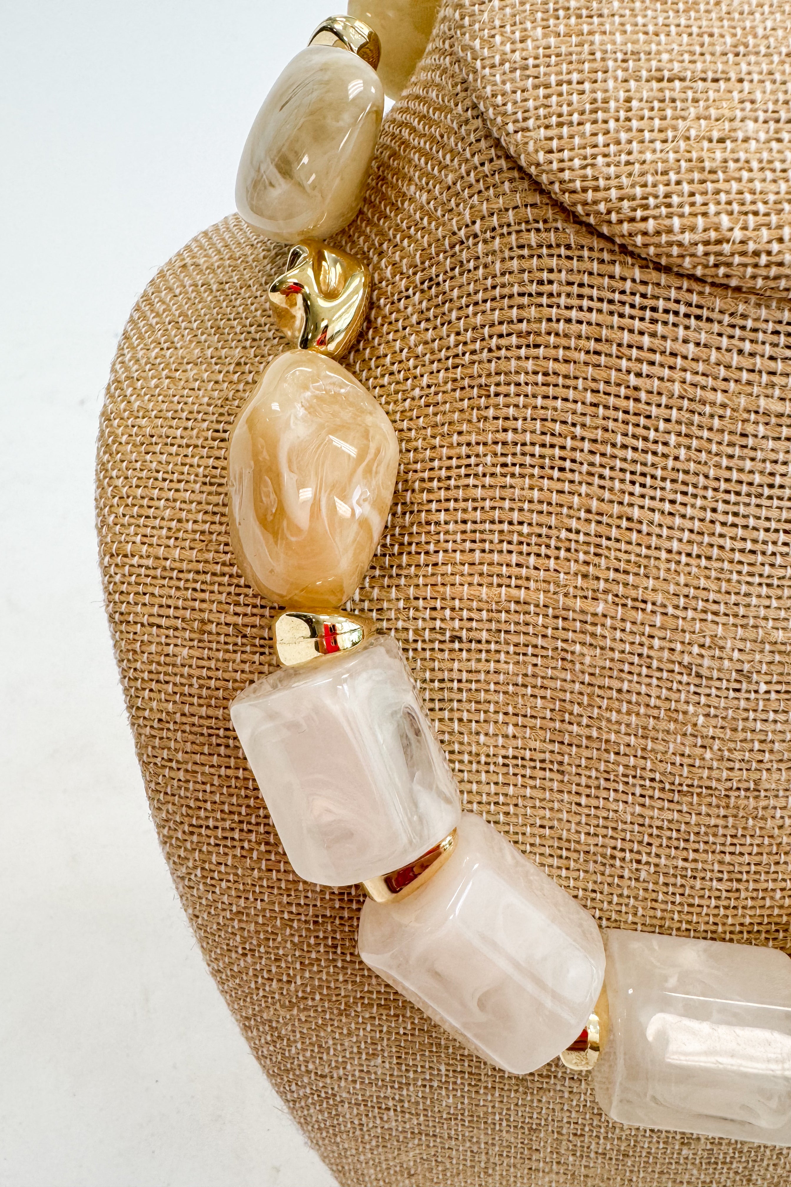 Gracen Marble Pebble And Tube Necklace